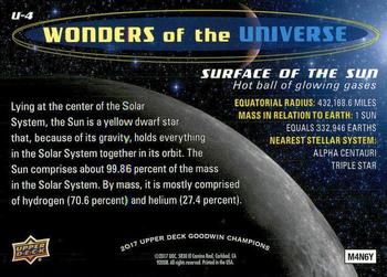 2017 Upper Deck Goodwin Champions - Wonders of the Universe #U-4 Surface Of the Sun Back