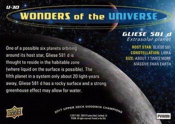 2017 Upper Deck Goodwin Champions - Wonders of the Universe #U-30 Gliese 581 d Back