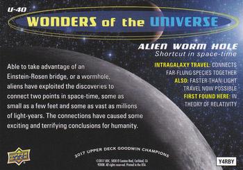 2017 Upper Deck Goodwin Champions - Wonders of the Universe #U-40 Alien Worm Hole Back