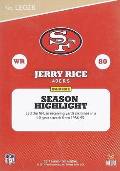 2017 Panini National Convention - Legends #LEG16 Jerry Rice Back