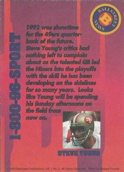 1993 Ballstreet News #NNO Steve Young Back
