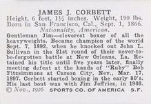 1926 Spalding Champions #NNO Jim Corbett Back