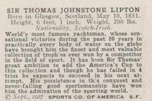 1926 Spalding Champions #NNO Thomas Lipton Back