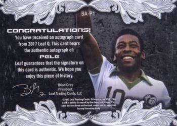 2017 Leaf Q - Red Base Autographs #BA-P1 Pelé Back