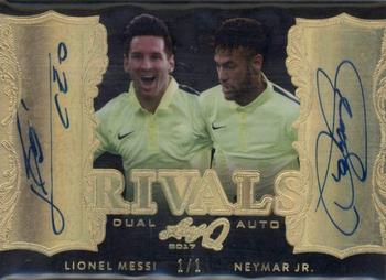 2017 Leaf Q - Rivals Autographs Gold #R-02 Lionel Messi / Neymar Jr. Front