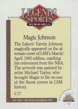 1992 Legends Sports Memorabilia National Sports Card Convention #C17 Magic Johnson Back
