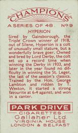 1934 Gallaher Champions #9 Hyperion Back