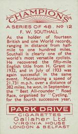 1934 Gallaher Champions #12 Frank Southall Back