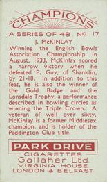 1934 Gallaher Champions #17 James McKinlay Back