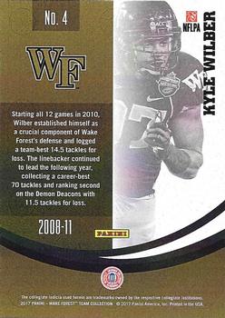 2017 Panini Wake Forest Demon Deacons #4 Kyle Wilber Back