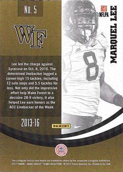 2017 Panini Wake Forest Demon Deacons #5 Marquel Lee Back