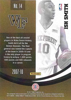 2017 Panini Wake Forest Demon Deacons #14 Ish Smith Back