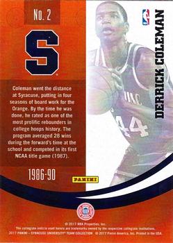 2017 Panini Syracuse Orange #2 Derrick Coleman Back