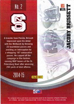 2017 Panini NC State Wolfpack #2 Jacoby Brissett Back