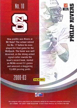 2017 Panini NC State Wolfpack #10 Philip Rivers Back
