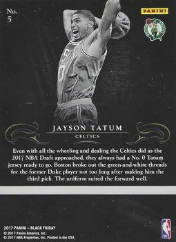 2017 Panini Black Friday - Panini Collection #5 Jayson Tatum Back