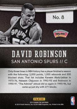 2014 Panini The National Convention - Legends #8 David Robinson Back