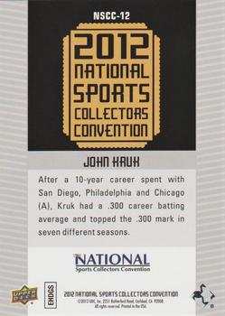 2012 Upper Deck National Convention Redemption #NSCC-12 John Kruk Back