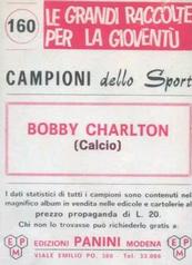 1966-67 Panini Campioni Dello Sport (Italian) #160 Bobby Charlton Back