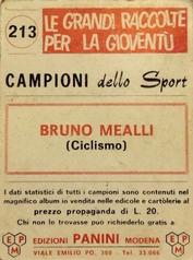 1966-67 Panini Campioni Dello Sport (Italian) #213 Bruno Mealli Back