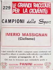 1966-67 Panini Campioni Dello Sport (Italian) #229 Imerio Massignan Back