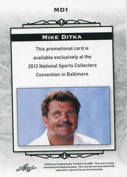 2012 Leaf National Convention - Gold #MD1 Mike Ditka Back