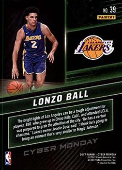 2017 Panini Cyber Monday #39 Lonzo Ball Back