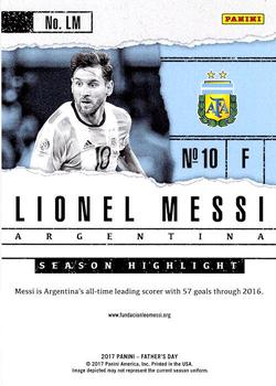 2017 Panini Father's Day - Expansion Holo Pillars #LM Lionel Messi Back