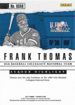2017 Panini Father's Day - USA Baseball #USA8 Frank Thomas Back