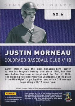 2014 Panini Boxing Day - Team Colors Thick Stock #6 Justin Morneau Back