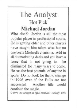 1996 Investor's Journal The Analyst #NNO Michael Jordan Back