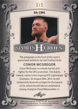 2017 Leaf Metal Sports Heroes - Gold #BA-CMG Conor McGregor Back