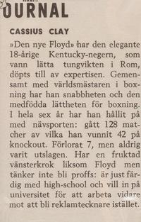 1960 Hemmets Journal #23 Cassius Clay Back
