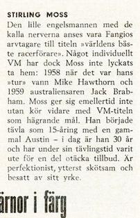 1960 Hemmets Journal #69 Stirling Moss Back