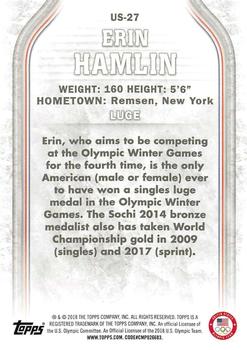 2018 Topps U.S. Olympic & Paralympic Team Hopefuls - Bronze #US-27 Erin Hamlin Back