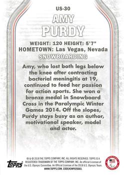 2018 Topps U.S. Olympic & Paralympic Team Hopefuls - Bronze #US-30 Amy Purdy Back