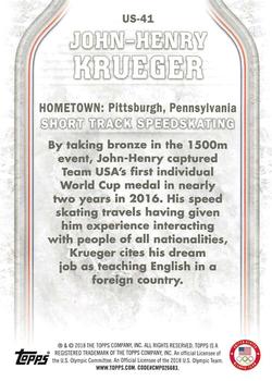 2018 Topps U.S. Olympic & Paralympic Team Hopefuls - Bronze #US-41 John-Henry Krueger Back