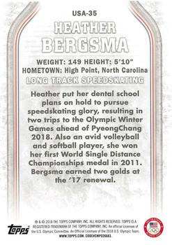 2018 Topps U.S. Olympic & Paralympic Team Hopefuls - Bronze #USA-35 Heather Bergsma Back