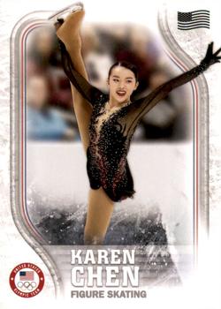2018 Topps U.S. Olympic & Paralympic Team Hopefuls - U.S. Flag #US-16 Karen Chen Front