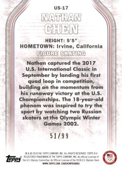 2018 Topps U.S. Olympic & Paralympic Team Hopefuls - U.S. Flag #US-17 Nathan Chen Back