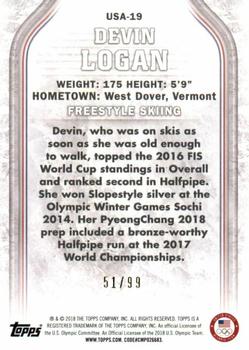 2018 Topps U.S. Olympic & Paralympic Team Hopefuls - U.S. Flag #US-19 Devin Logan Back