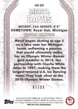 2018 Topps U.S. Olympic & Paralympic Team Hopefuls - U.S. Flag #US-26 Meryl Davis Back