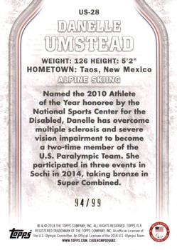 2018 Topps U.S. Olympic & Paralympic Team Hopefuls - U.S. Flag #US-28 Danelle Umstead Back