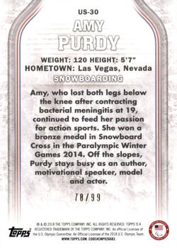 2018 Topps U.S. Olympic & Paralympic Team Hopefuls - U.S. Flag #US-30 Amy Purdy Back