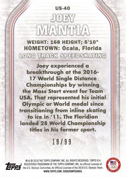 2018 Topps U.S. Olympic & Paralympic Team Hopefuls - U.S. Flag #US-40 Joey Mantia Back