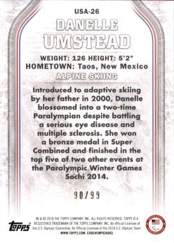 2018 Topps U.S. Olympic & Paralympic Team Hopefuls - U.S. Flag #USA-26 Danelle Umstead Back