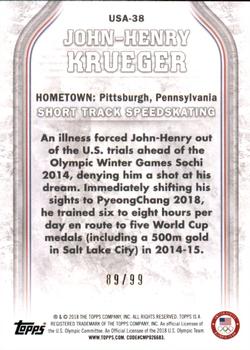 2018 Topps U.S. Olympic & Paralympic Team Hopefuls - U.S. Flag #USA-38 John-Henry Krueger Back