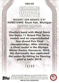 2018 Topps U.S. Olympic & Paralympic Team Hopefuls - U.S. Flag #USA-40 Charlie White Back