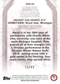 2018 Topps U.S. Olympic & Paralympic Team Hopefuls - U.S. Flag #USA-41 Meryl Davis Back