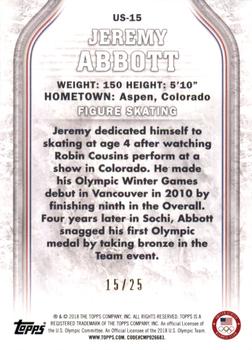 2018 Topps U.S. Olympic & Paralympic Team Hopefuls - Gold #US-15 Jeremy Abbott Back